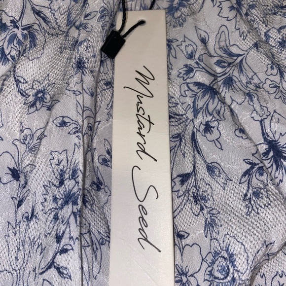 Mustard Seed Blue and White Floral romper - Picture 3 of 5